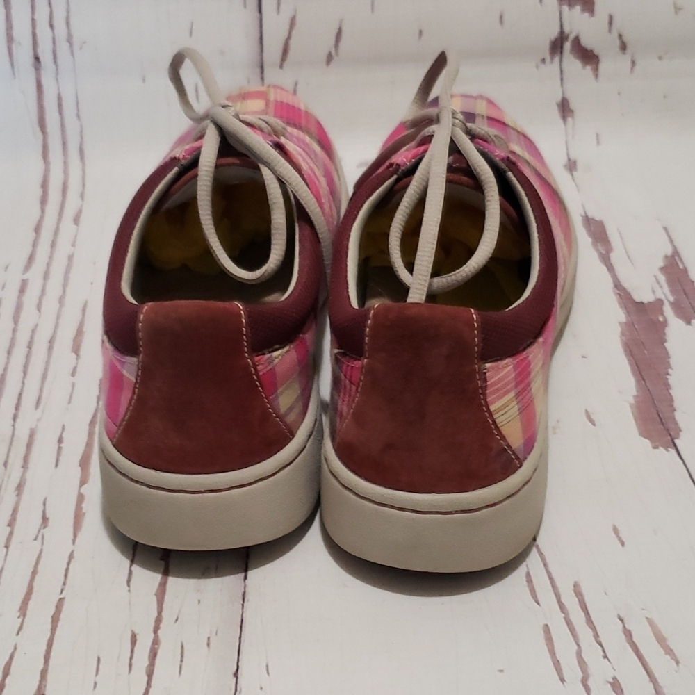 DANSKO Brandi Pink Plaid Madras Sneakers Fabric Lace Up Women's EUR 40 - Picture 4 of 7